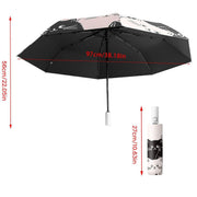 1PC Cartoon Black White Cat Automatic Folding Sun Umbrella Anti-UV For Unisex V528-CAT-UMBRELLA-238673