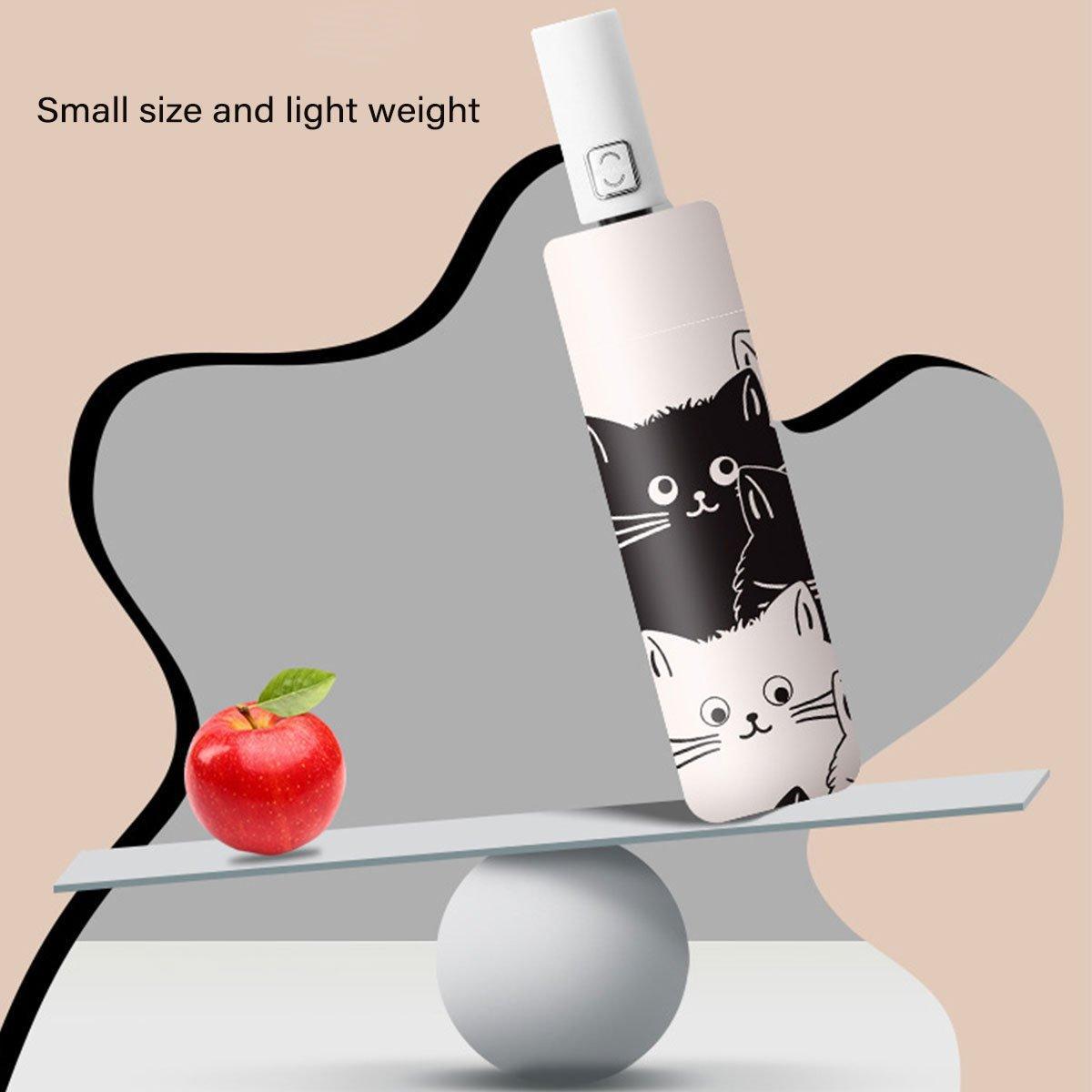1PC Cartoon Black White Cat Automatic Folding Sun Umbrella Anti-UV For Unisex V528-CAT-UMBRELLA-238673