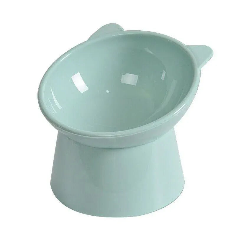 Elevated Pet Bowl Cat Dog Feeder Food Water High-Foot Anti Vomiting Tilted Bowl - Green V528-CATBOWL-GREEN-22077