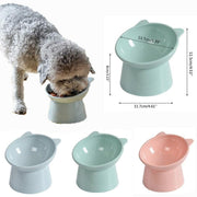 Elevated Pet Bowl Cat Dog Feeder Food Water High-Foot Anti Vomiting Tilted Bowl - Green V528-CATBOWL-GREEN-22077