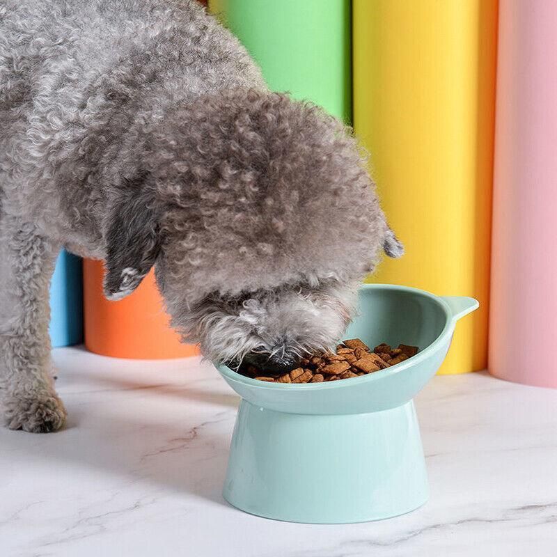 Elevated Pet Bowl Cat Dog Feeder Food Water High-Foot Anti Vomiting Tilted Bowl - Green V528-CATBOWL-GREEN-22077