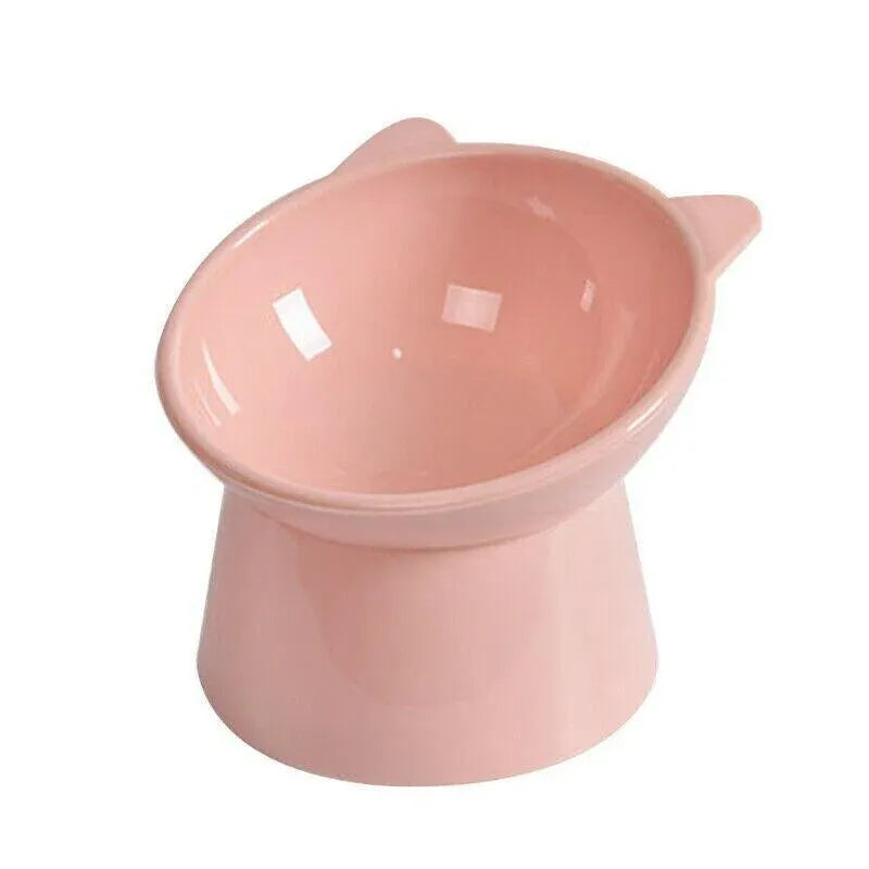Elevated Pet Bowl Cat Dog Feeder Food Water High-Foot Anti Vomiting Tilted Bowl - Pink V528-CATBOWL-PINK-85071
