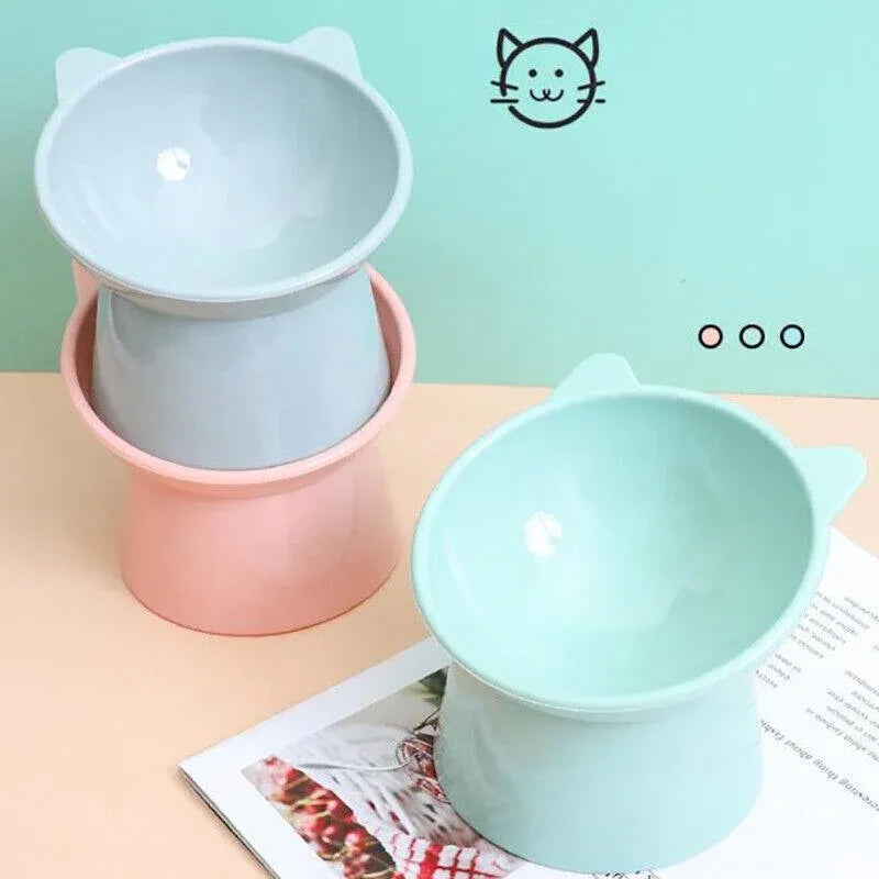 Elevated Pet Bowl Cat Dog Feeder Food Water High-Foot Anti Vomiting Tilted Bowl - Pink V528-CATBOWL-PINK-85071