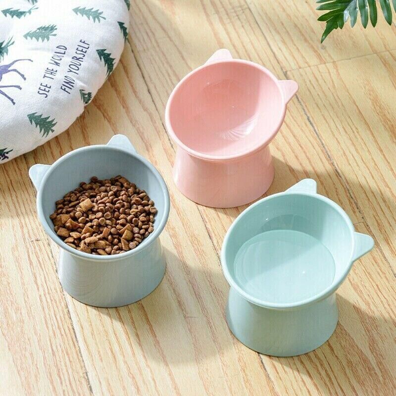 Elevated Pet Bowl Cat Dog Feeder Food Water High-Foot Anti Vomiting Tilted Bowl - Pink V528-CATBOWL-PINK-85071