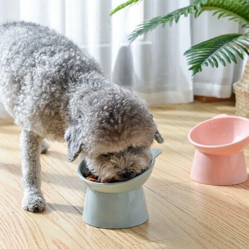 Elevated Pet Bowl Cat Dog Feeder Food Water High-Foot Anti Vomiting Tilted Bowl - Pink V528-CATBOWL-PINK-85071