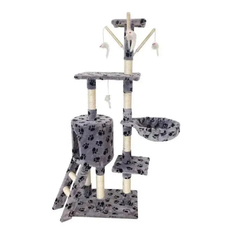 Cat Tree Scratching Post Gym House Condo Scratcher Furniture Tower - Grey-Black V528-CATCLIMBINGFRAME-CATPAW-83183