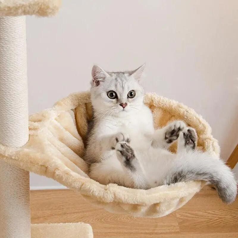 Cat Tree Scratching Post Gym House Condo Scratcher Furniture Tower - Grey-Black V528-CATCLIMBINGFRAME-CATPAW-83183