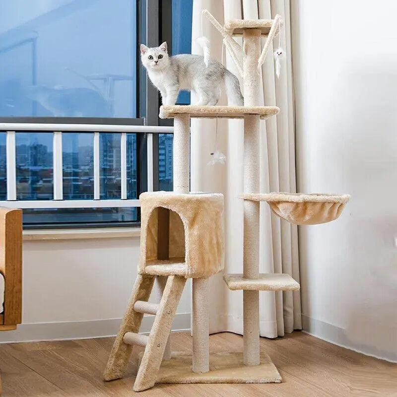 Cat Tree Scratching Post Gym House Condo Scratcher Furniture Tower - Grey V528-CATCLIMBINGFRAME-GREY-99555