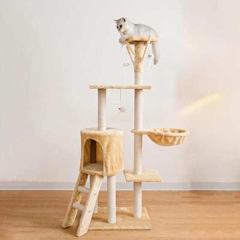Cat Tree Scratching Post Gym House Condo Scratcher Furniture Tower - Grey V528-CATCLIMBINGFRAME-GREY-99555