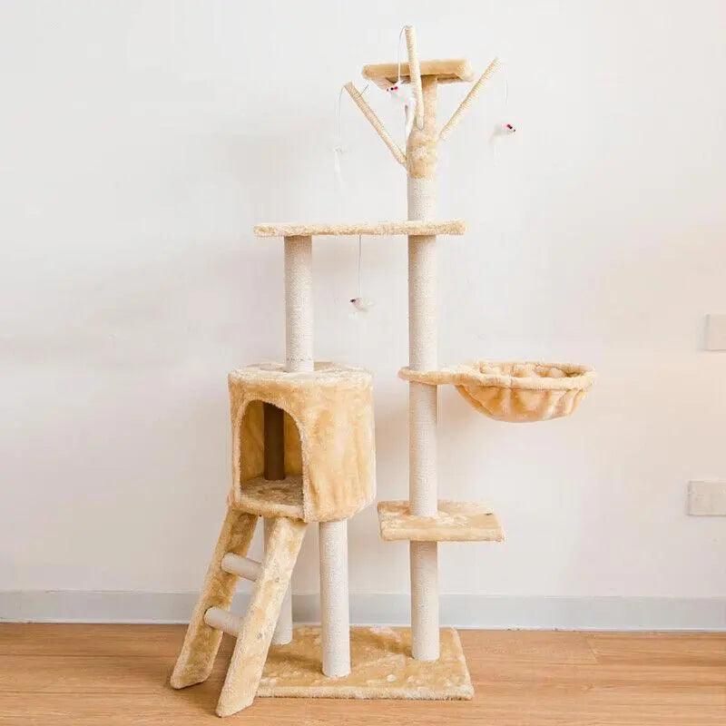 Cat Tree Scratching Post Gym House Condo Scratcher Furniture Tower - Grey V528-CATCLIMBINGFRAME-GREY-99555