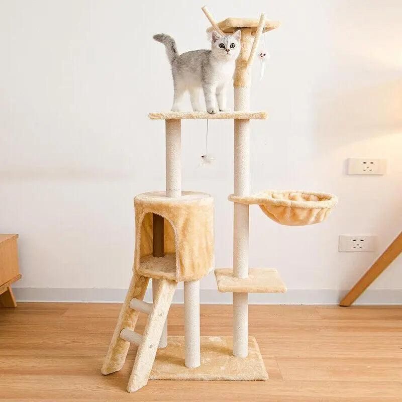 Cat Tree Scratching Post Gym House Condo Scratcher Furniture Tower - Grey V528-CATCLIMBINGFRAME-GREY-99555