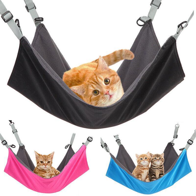 Waterproof Cat Hammock Hanging Bed Double Layer Dual Side Sleep Cage Swing Chair - Pink V528-CATHAMMOCK-RED-68873