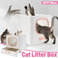 Pink Fully Enclosed Cat Litter Box Large Plastic Toilet for Cats with Lid Tray V528-CATLITTER-BOX-PINK-116729