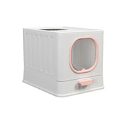 Pink Fully Enclosed Cat Litter Box Large Plastic Toilet for Cats with Lid Tray V528-CATLITTER-BOX-PINK-116729