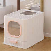 Pink Fully Enclosed Cat Litter Box Large Plastic Toilet for Cats with Lid Tray V528-CATLITTER-BOX-PINK-116729