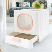 Pink Fully Enclosed Cat Litter Box Large Plastic Toilet for Cats with Lid Tray V528-CATLITTER-BOX-PINK-116729