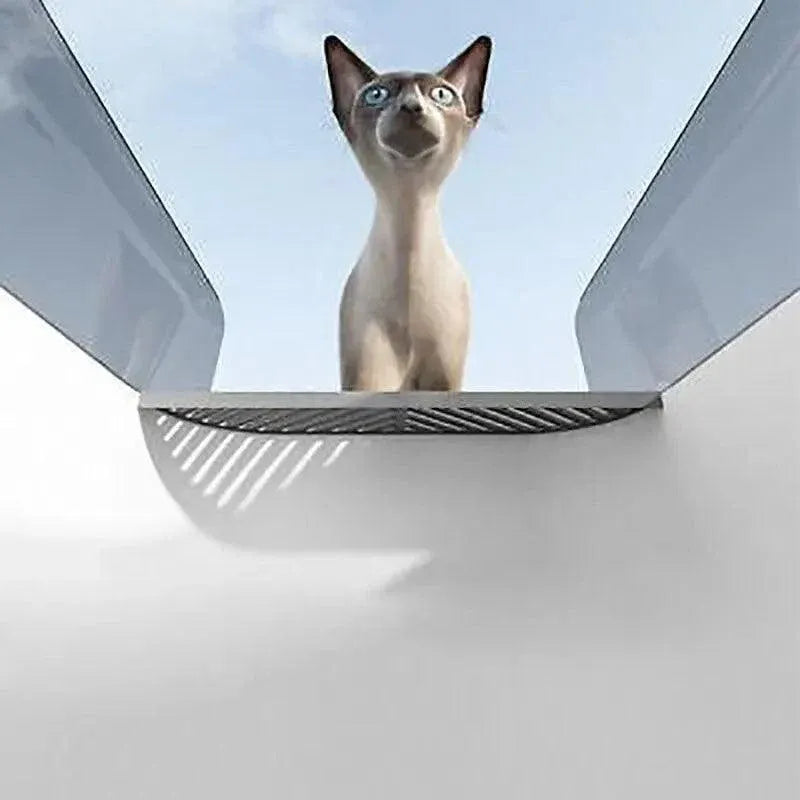 Litter Tray Box with Splash Guard and Wide Opening for Cats Open Top Design - Grey V528-CATLITTERBO-GREY-30623