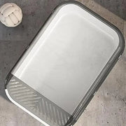 Litter Tray Box with Splash Guard and Wide Opening for Cats Open Top Design - Grey V528-CATLITTERBO-GREY-30623