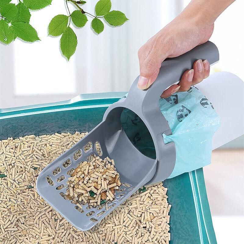 Cat Litter Scoop Integrated Detachable Shovel Holder Poop Pet Sifter Cleaning - 1 Cat Litter Shovel and 1 V528-CATLITTERSHOVEL-31106