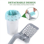 Cat Litter Scoop Integrated Detachable Shovel Holder Poop Pet Sifter Cleaning - 2 Roll Garbage Bags V528-CATLITTERSHOVEL-BAG-2PCS-90662