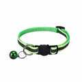 Reflective Cat Collar with Breakaway Buckle and Bell Adjustable for Small Pet Use - Shiny Green V528-CATNECKBELL-SHINYGREEN98601
