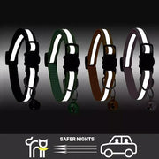 Reflective Cat Collar with Breakaway Buckle and Bell Adjustable for Small Pet Use - Black V528-CATNECKBELLCOLOUR-BLACK48844