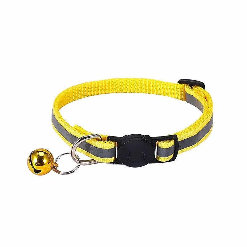 Reflective Cat Collar with Breakaway Buckle and Bell Adjustable for Small Pet Use - Yellow V528-CATNECKBELLCOLOUR-YELLOW60250