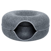 Felt Cat Tunnel Bed Donut Cave Nest for Kittens and Small Pets 50x30cm - Dark Grey V528-CATNEST-DARKGREY-S-49370