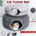 Felt Cat Tunnel Bed Donut Cave Nest for Kittens and Small Pets 50x30cm - Light Grey V528-CATNEST-LIGHTGREY-S-80913