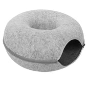 Felt Cat Tunnel Bed Donut Cave Nest for Kittens and Small Pets 50x30cm - Light Grey V528-CATNEST-LIGHTGREY-S-80913