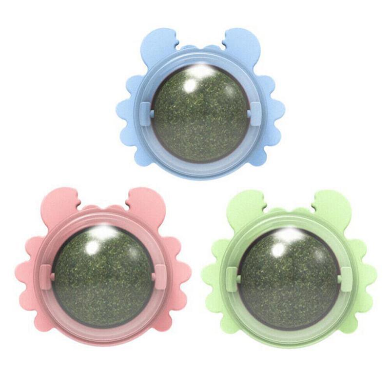 2PCS Rotatable Catnip Mint Ball Cat Treat Toys Licking Snack Cat Molar - Blue V528-CATNIP-BLUE-2PCS-43825
