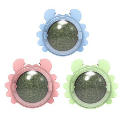 2PCS Rotatable Catnip Mint Ball Cat Treat Toys Licking Snack Cat Molar - Blue V528-CATNIP-BLUE-2PCS-43825