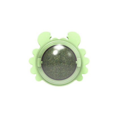 2PCS Rotatable Catnip Mint Ball Cat Treat Toys Licking Snack Cat Molar - Green V528-CATNIP-GREEN-2PCS-78040