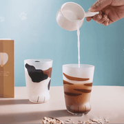 Pair 3 Cat Paw Frosted Calico Cups Glass Milk Cute Gift Tumbler Claw Foot Cute V528-CATPAWCUPS-3PCS-427276
