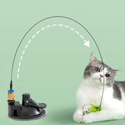 Cat Play Toy Simulation Birds Teaser Wand Interactive Stick with Suction Cup - 1