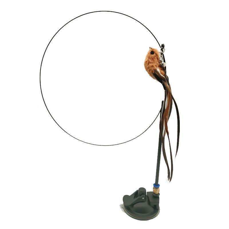 Cat Play Toy Simulation Birds Teaser Wand Interactive Stick with Suction Cup - 1 V528-CATPLAYTOY-1-562342