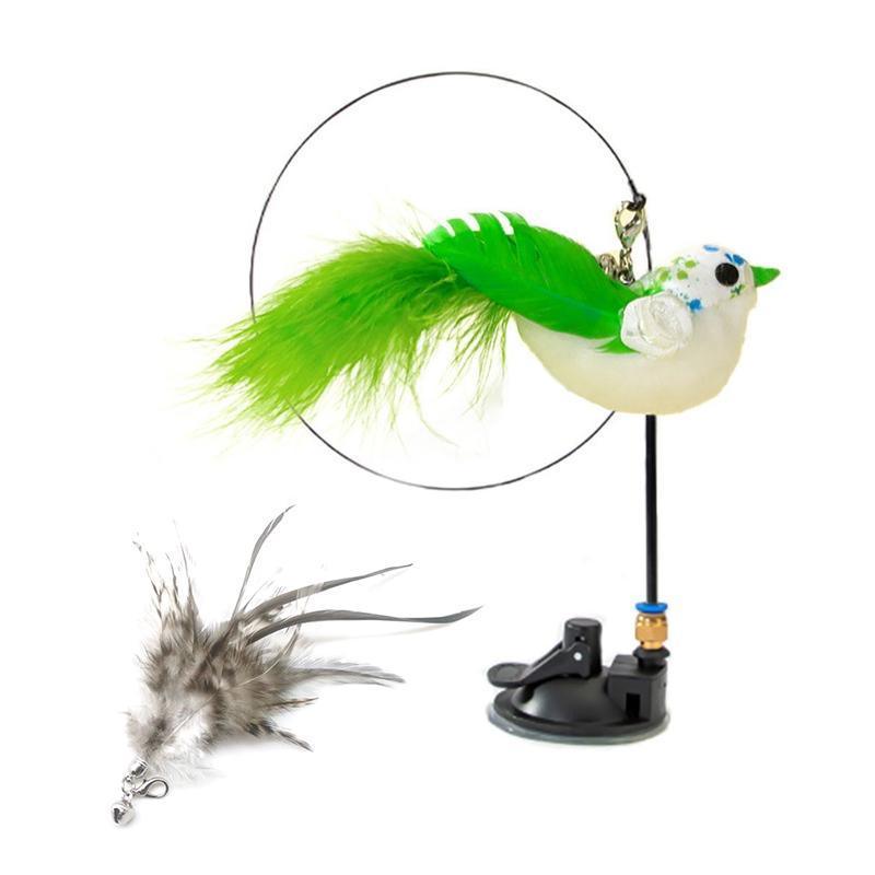 Cat Play Toy Simulation Birds Teaser Wand Interactive Stick with Suction Cup - 2 V528-CATPLAYTOY-2-466771