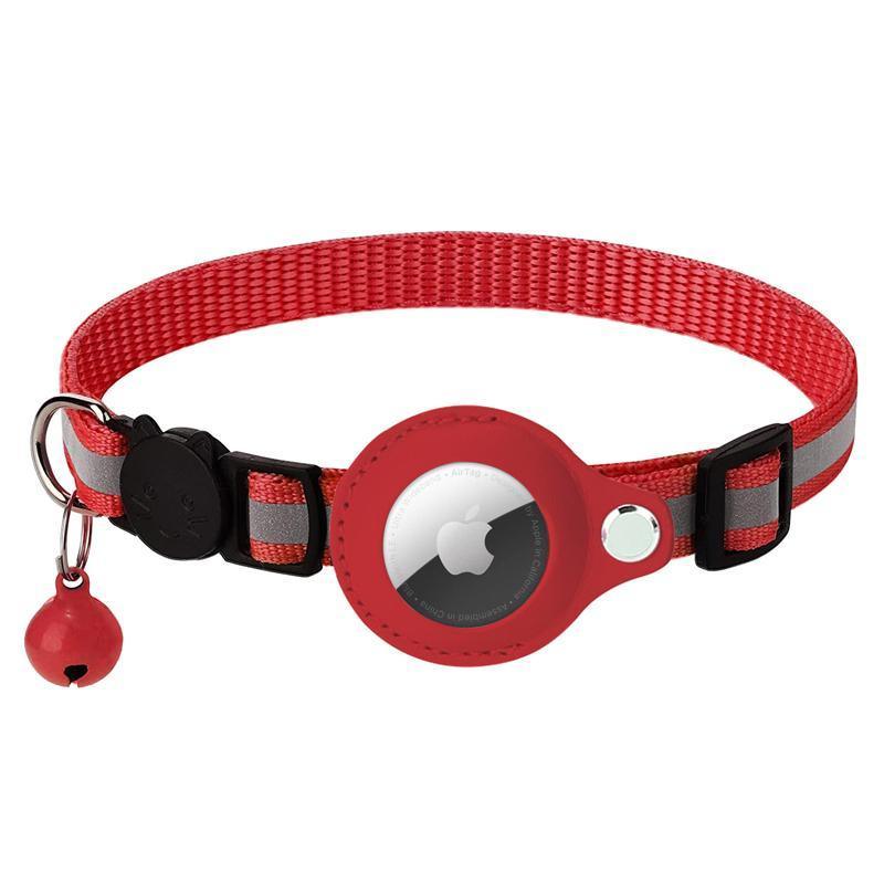 Reflective Pet Collar with Holder for AirTag Tracker - Anti-Lost Cat Dog Tag - Pink V528-CATPOSITIONINGCOLLAR-PINK-910905