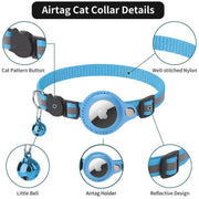 Reflective Pet Collar with Holder for AirTag Tracker - Anti-Lost Cat Dog Tag - Red V528-CATPOSITIONINGCOLLAR-RED-183643