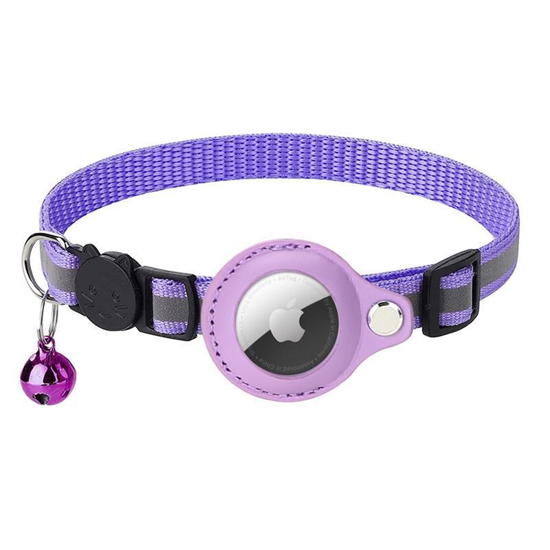 Reflective Pet Collar with Holder for AirTag Tracker - Anti-Lost Cat Dog Tag - Red V528-CATPOSITIONINGCOLLAR-RED-183643