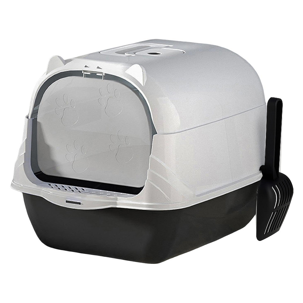 Enclosed Cat Litter Box Lid Scoop Splash Proof Lift Top Removable Toilet Tray - Blue Yellow V528-CATR-YELLOW-BLUE-354985