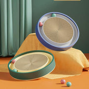 Cat Scratcher Lounge Bed Toy 40cm Round Foldable Cardboard Pad with Ball Track - Replacement Pad V528-CATREPLACEMENTPAD-70963