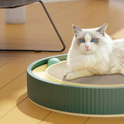 Cat Scratcher Lounge Bed Toy 40cm Round Foldable Cardboard Pad with Ball Track - Replacement Pad V528-CATREPLACEMENTPAD-70963