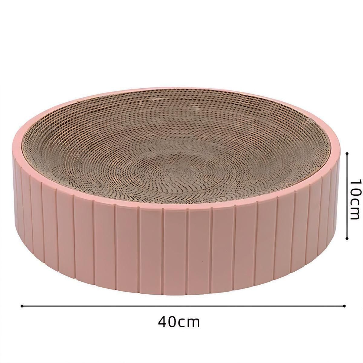 2In1 Cat Scratching Board Round Cat Scratcher Pad Lounge Bed Bowl Pet Sofa House - Pink V528-CATSCRATCHINGBOARD-PINK-43839