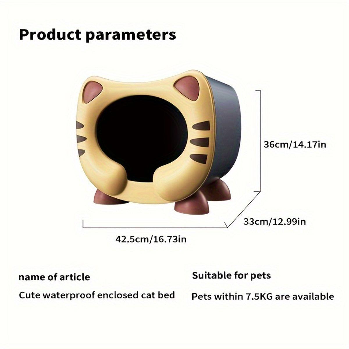 Semi Closed Cat Nest Soft Cozy Pet Bed for Cats Small Animals Indoor Sleeping - Blue V528-CATTERY-BLUE-481847