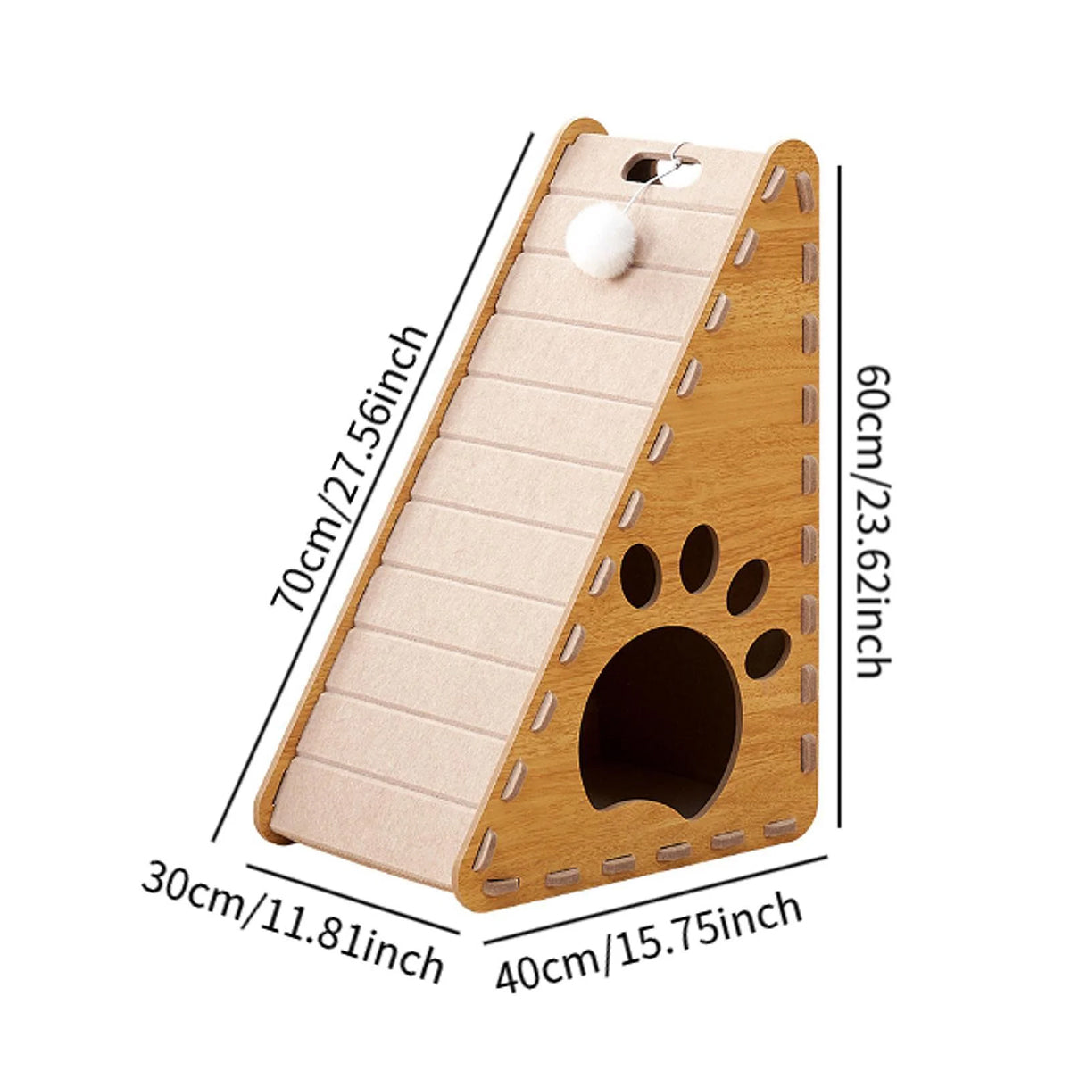 Triangle Cat Scratch Board Felt Claw Pad Vertical Nest Durable All Season Use V528-CATTERY-CTS-996456