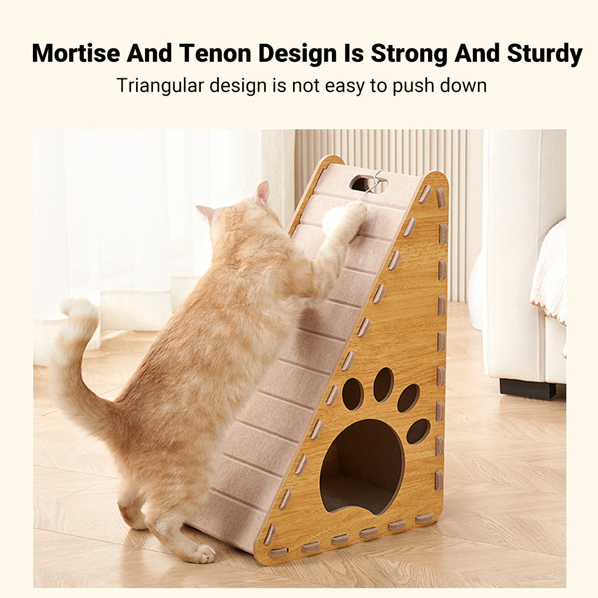 Triangle Cat Scratch Board Felt Claw Pad Vertical Nest Durable All Season Use V528-CATTERY-CTS-996456
