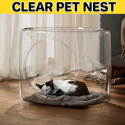 Transparent Capsule Cat Litter Box Semi Enclosed Cat House for Indoor Use V528-CATTERY-LUCENCY-302693