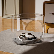 Transparent Capsule Cat Litter Box Semi Enclosed Cat House for Indoor Use V528-CATTERY-LUCENCY-302693