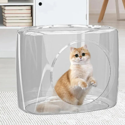 Transparent Capsule Cat Litter Box Semi Enclosed Cat House for Indoor Use V528-CATTERY-LUCENCY-302693